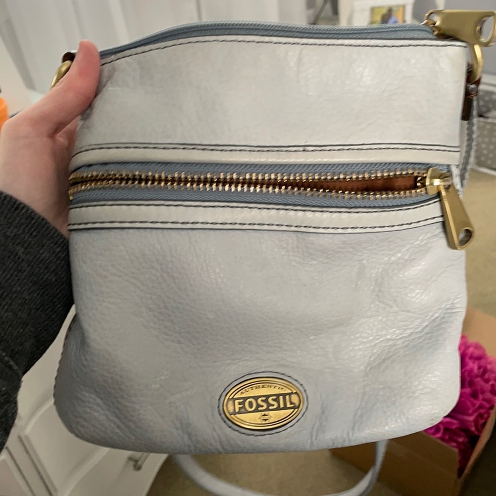 Light Blue Fossil Crossbody